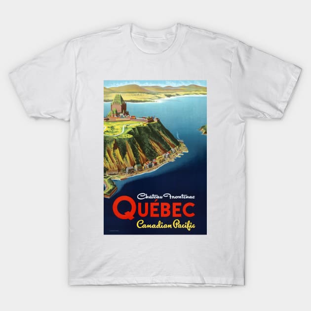 Vintage Travel Poster Canada Quebec T-Shirt by vintagetreasure